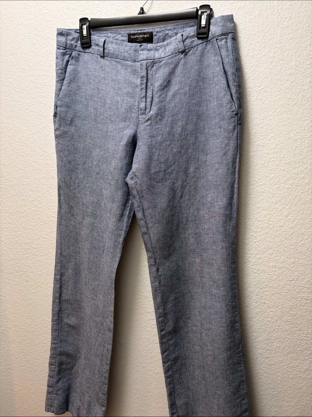 Banana Republic Women's Light Blue Straight Leg Linen pants